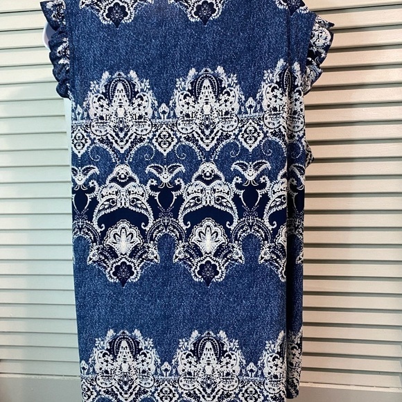 ❤️ PerCeption Concept size XL multi color blue sleeveless keyhole lightw… - Picture 4 of 6